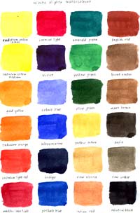 watercolour swatches