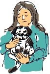 girl and dog